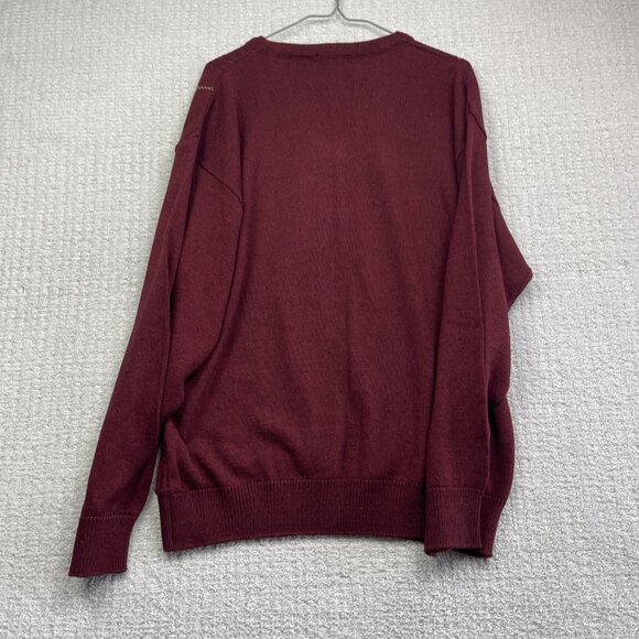 Cooper Wool Blend Pullover Sweater Vtg 90s Red Color Block Made in Canada Men M - Picture 12 of 13